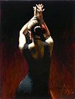 Fabian Perez flamenco dancer in black Dress